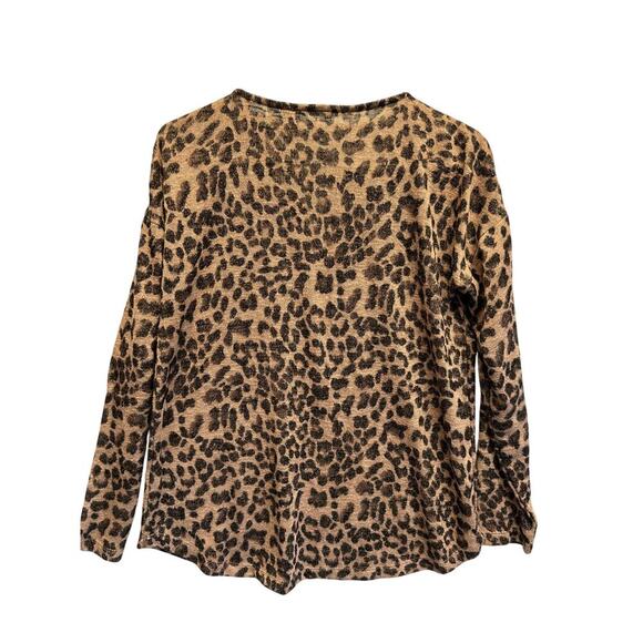 EUC Soft Surroundings Animal Print Valentina Zip Top Sweater Size S Leopard - Picture 8 of 9